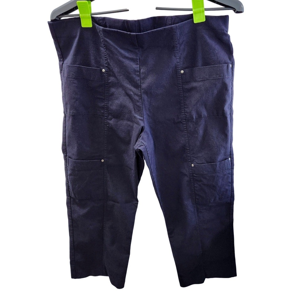 Elliott Lauren Spring 26 Control Stretch Cargo Pants Navy Blue Women Size 16 - Picture 2 of 9